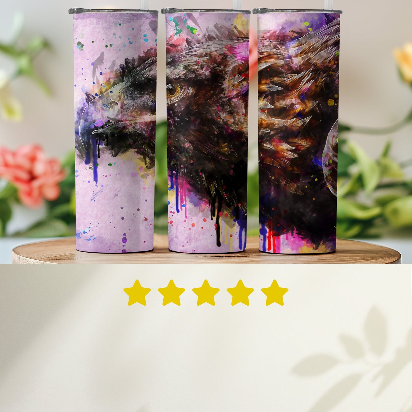 Colorful Artistic Eagle Print Travel Mug product