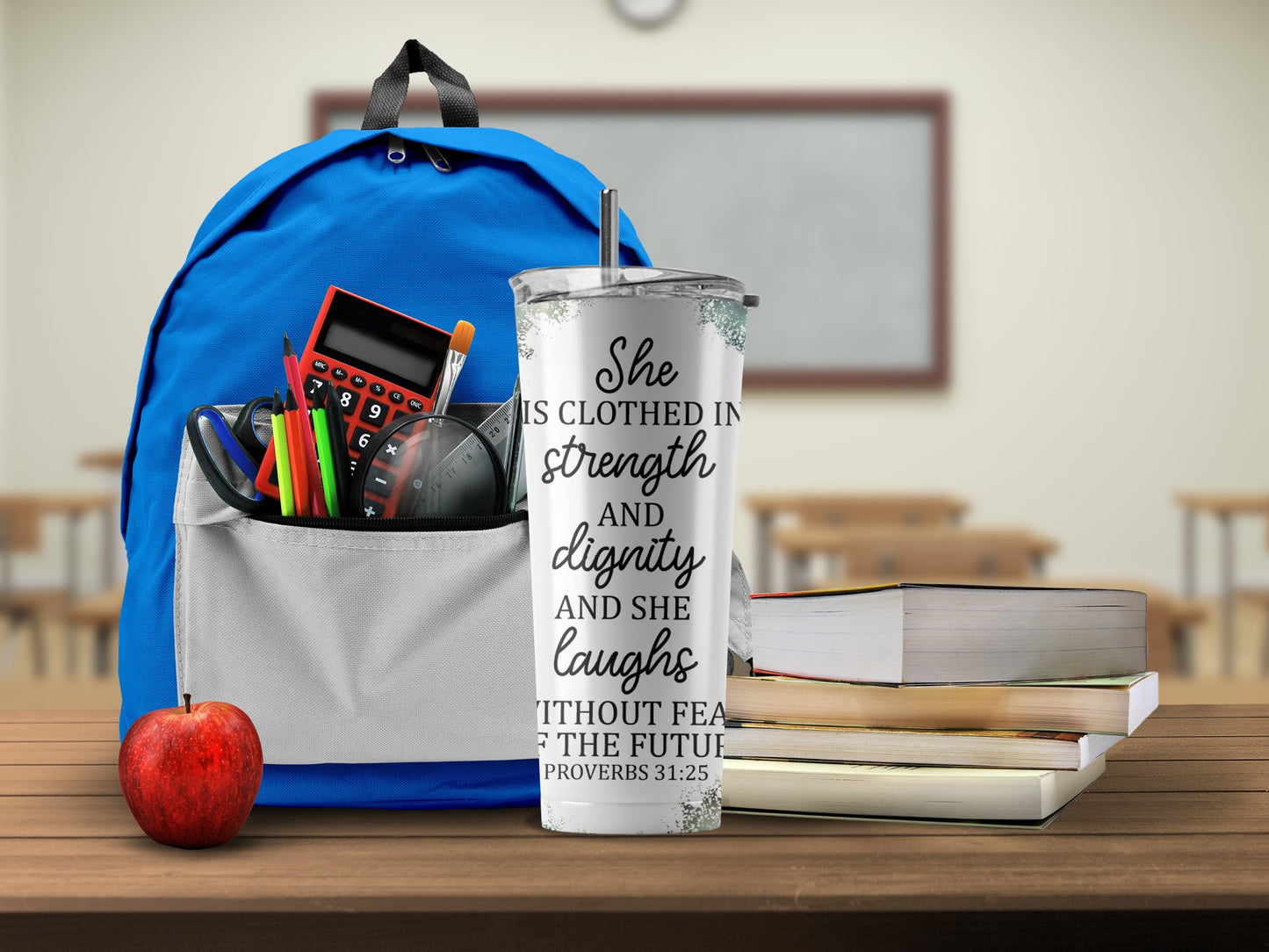 Inspirational Proverbs 31:25 Quote Tumbler product