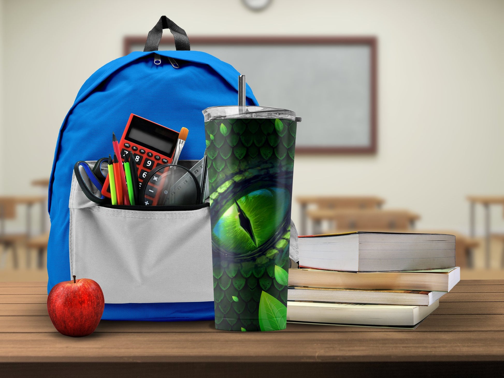 Green Dragon Eye Pattern Tumbler Insulated Cup product