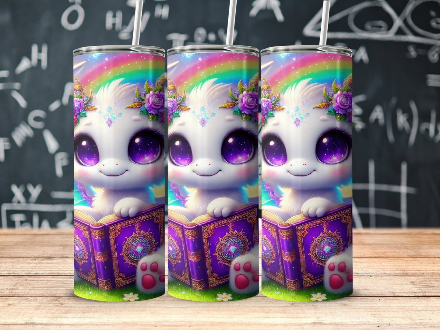 Cute Starry Eyed Furry Character Tumbler Product