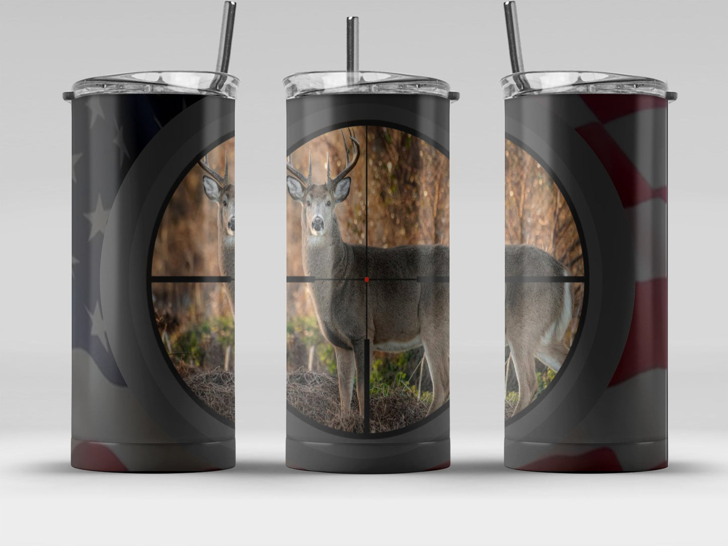 Patriotic Hunting Deer Design Tumbler Cup Product