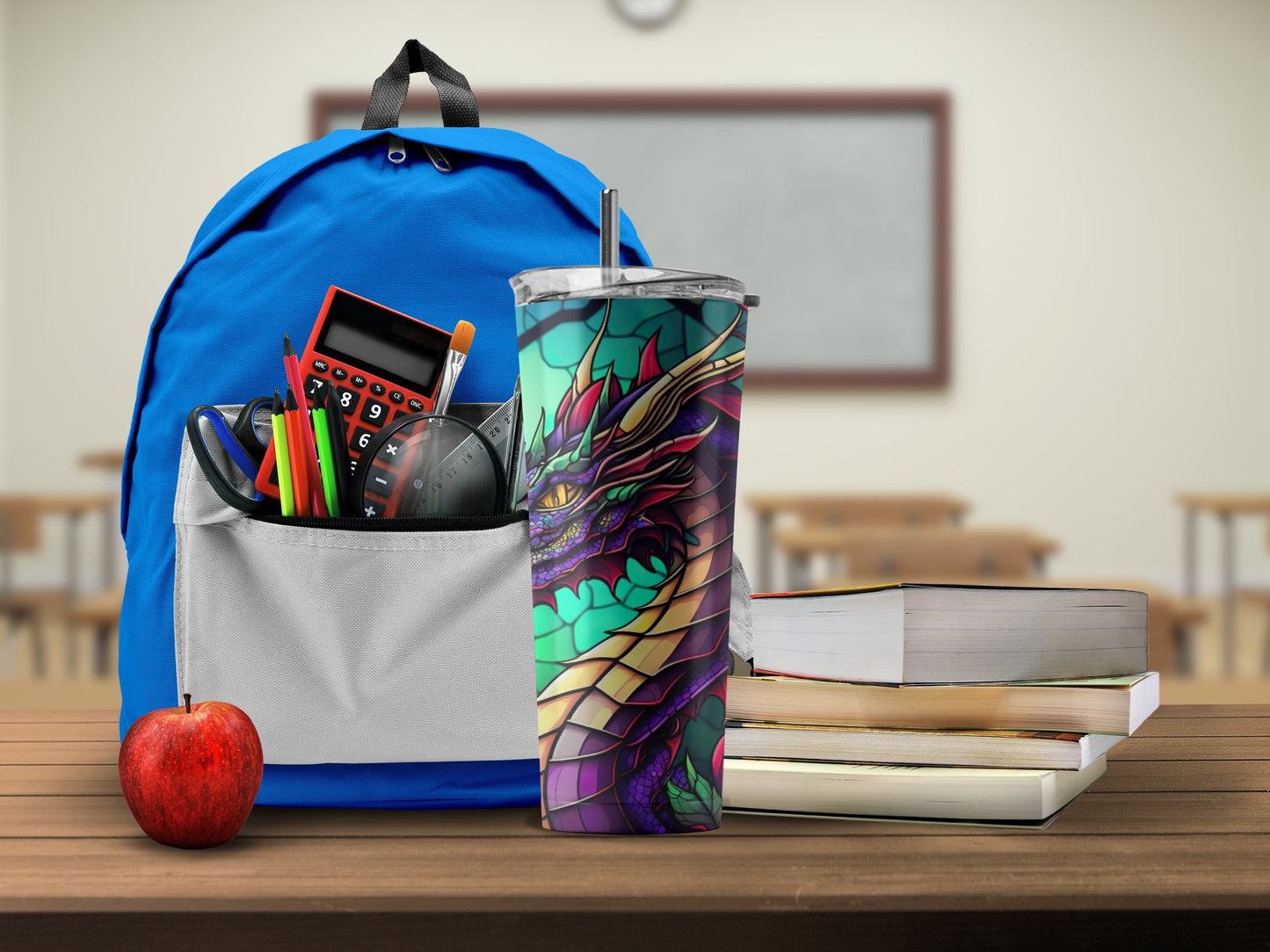 Colorful Dragon Design Tumbler for School and Office product