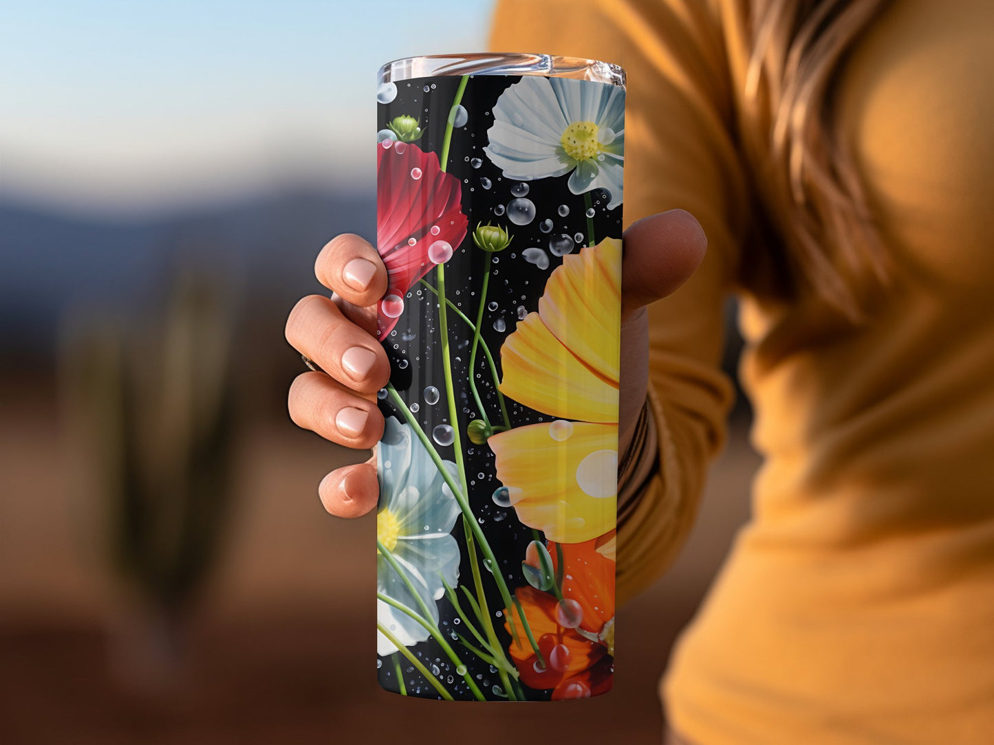 Colorful Floral Pattern Insulated Tumbler product