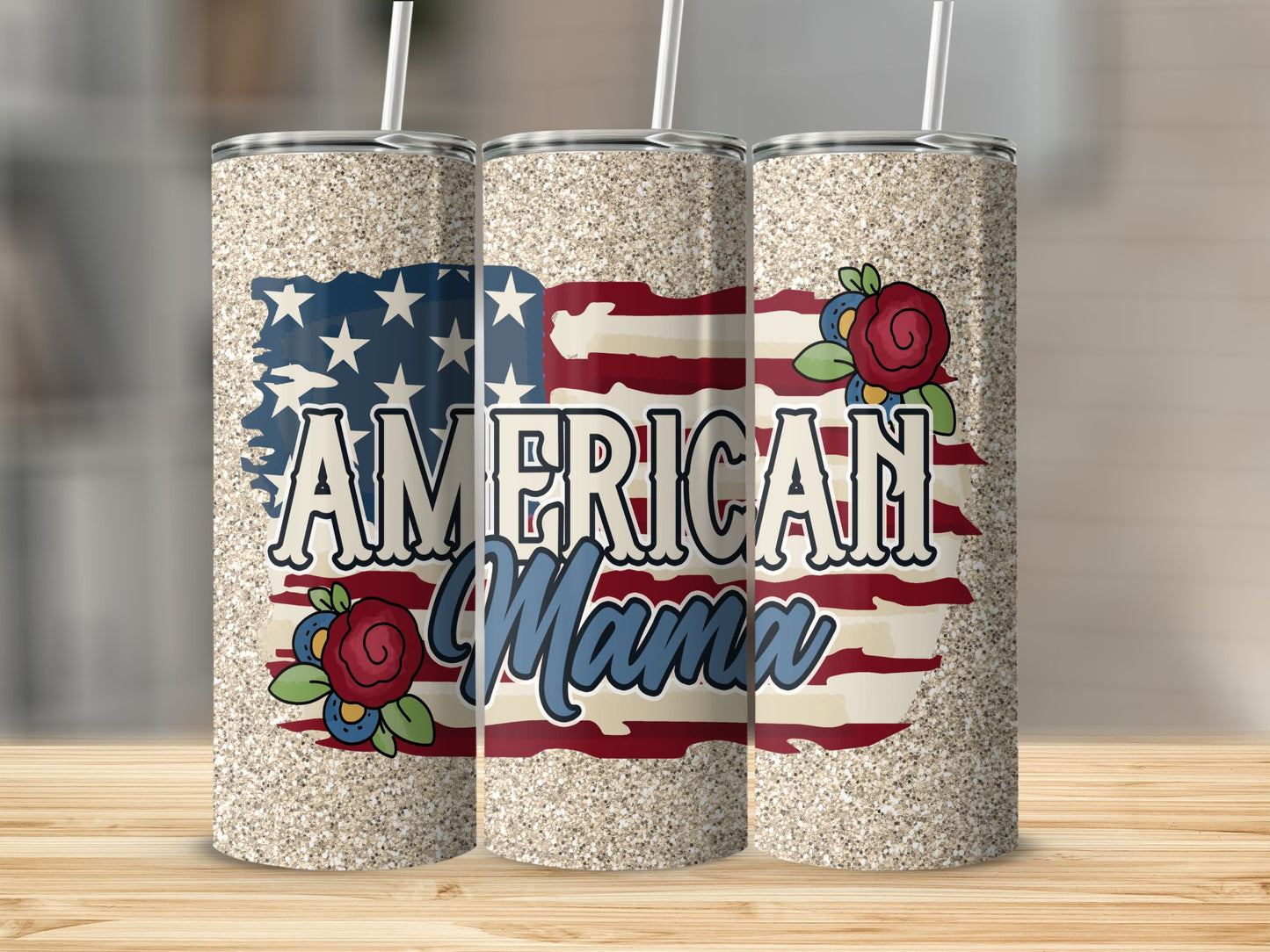 American Mama Glitter Patriotic Tumbler product type