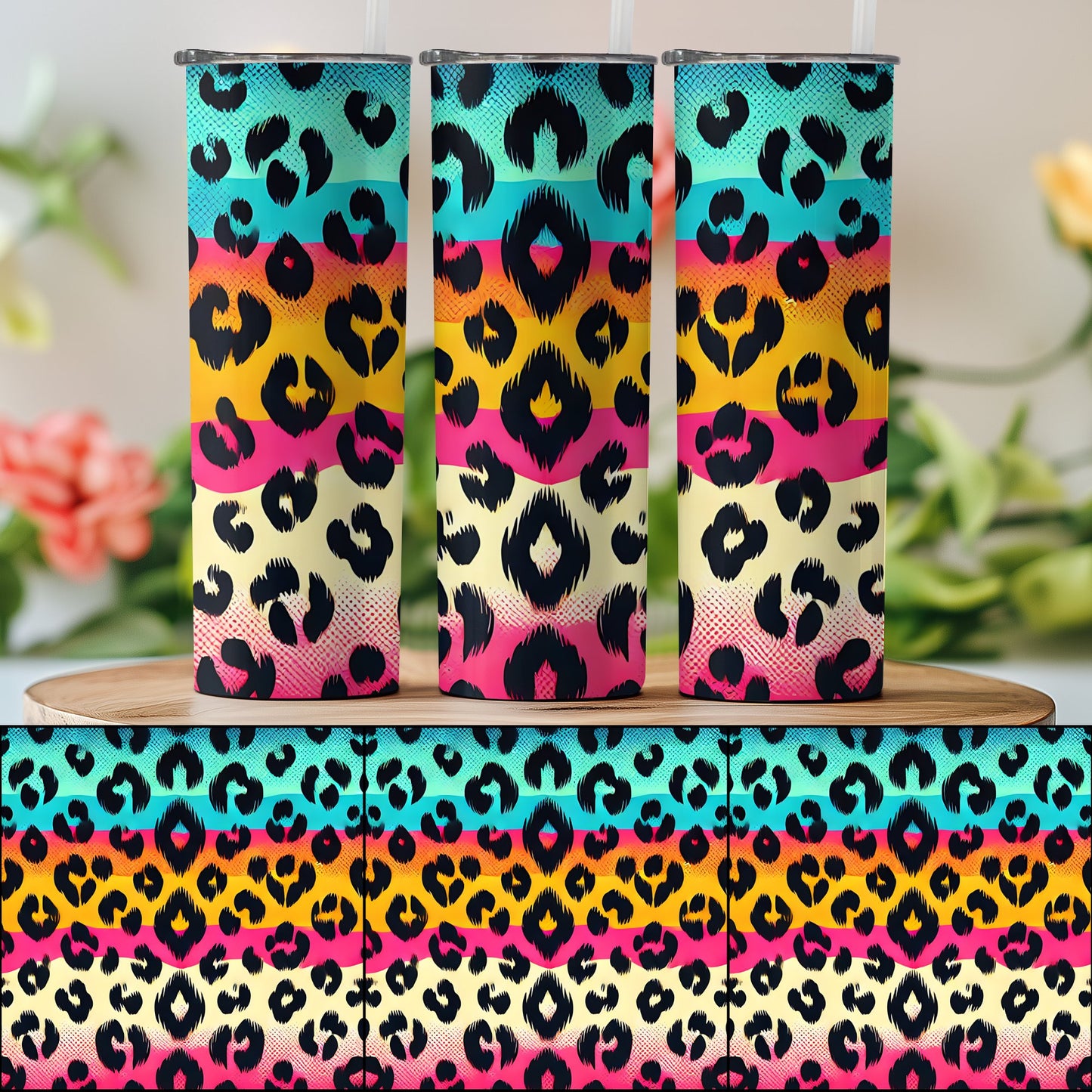 Colorful Leopard Print Tumbler Perfect for Any Occasion product