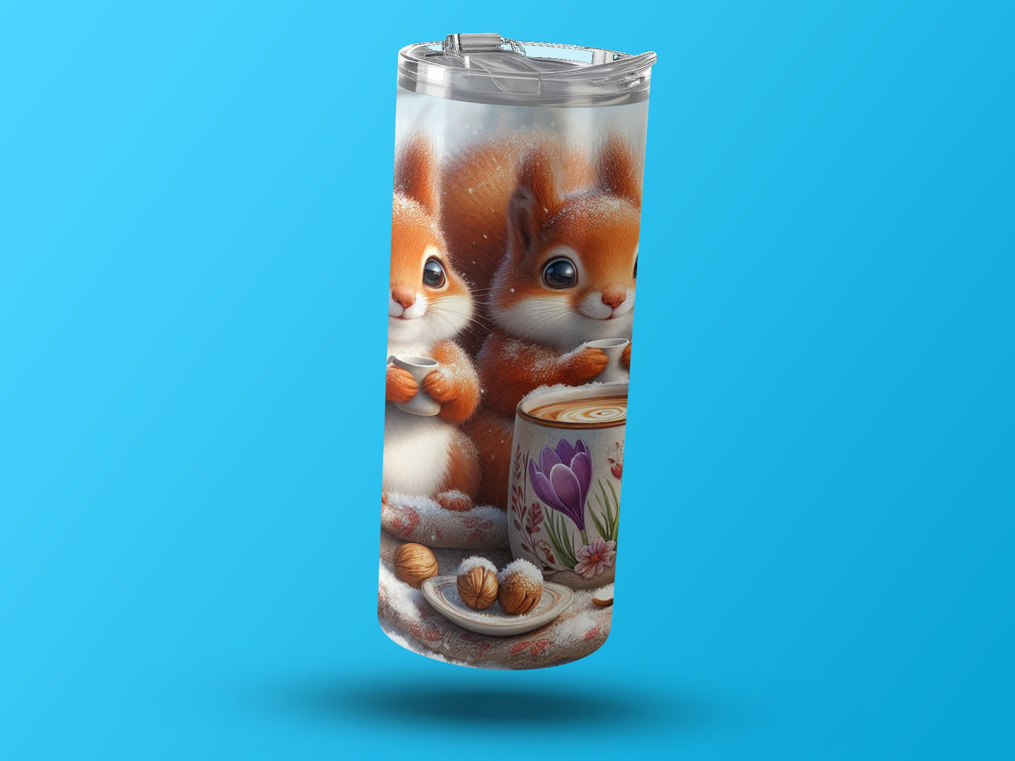 Cute Squirrel With Coffee Art Insulated Drinkware product