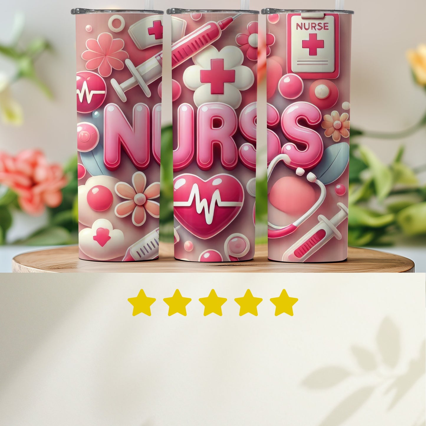 Cute Nurse Themed Tumbler for Nursing Professionals product