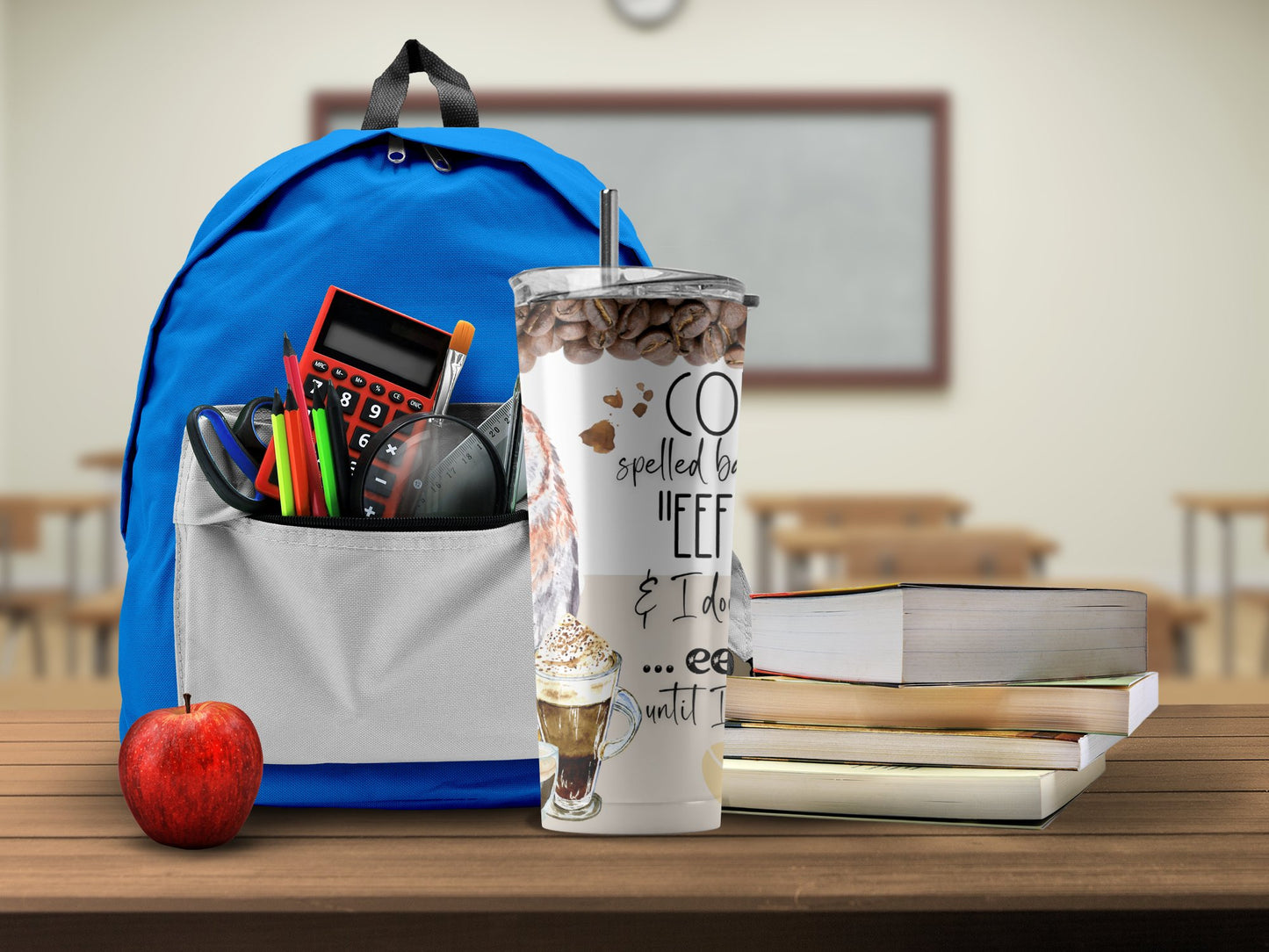 School Essentials Blue Backpack and Tumbler Product