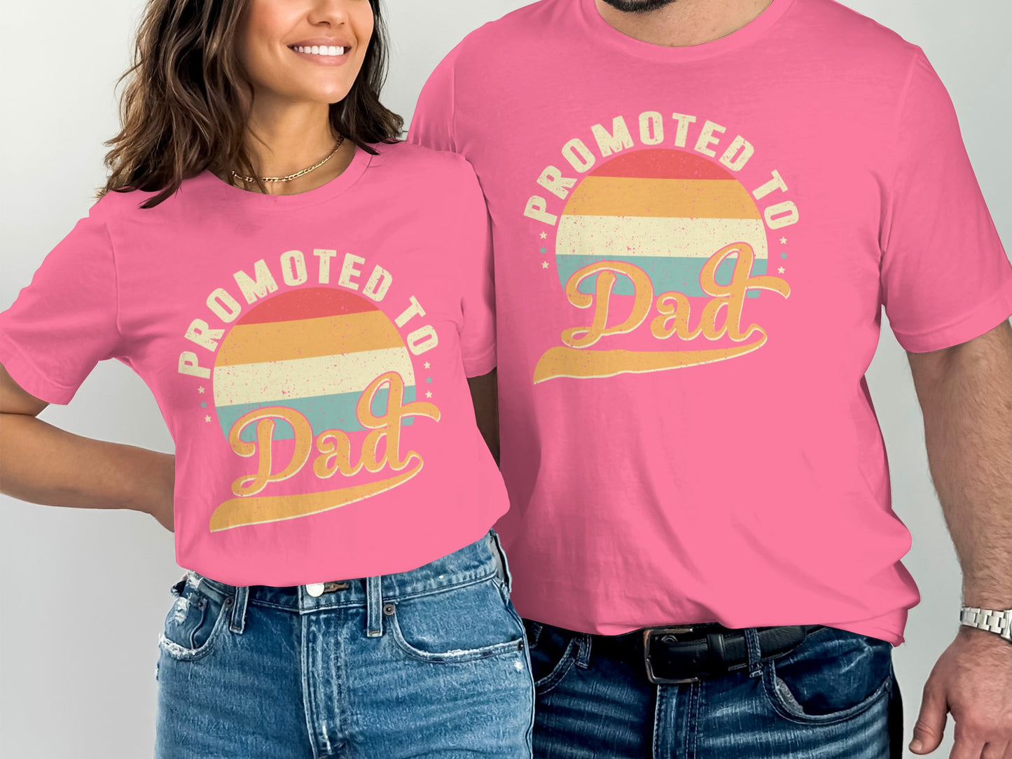 Promoted to Dad Colorful Graphic Design Shirt product