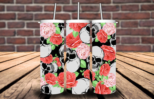 Floral Skull Tumbler