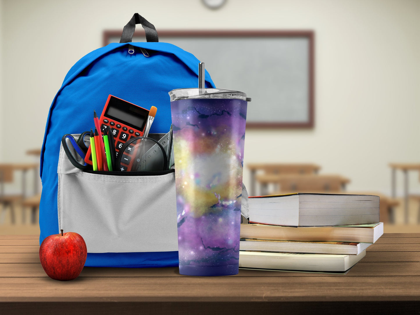 School Backpack with Galaxy Print Tumbler product