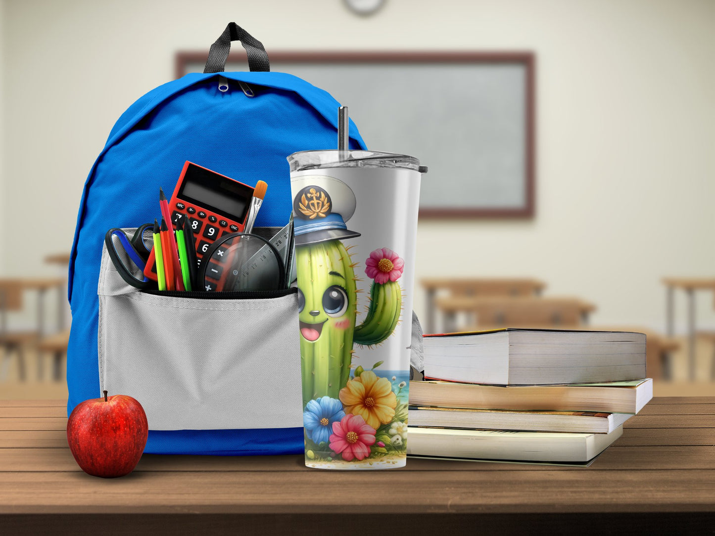 Cute Cactus School Themed Tumbler for Students product