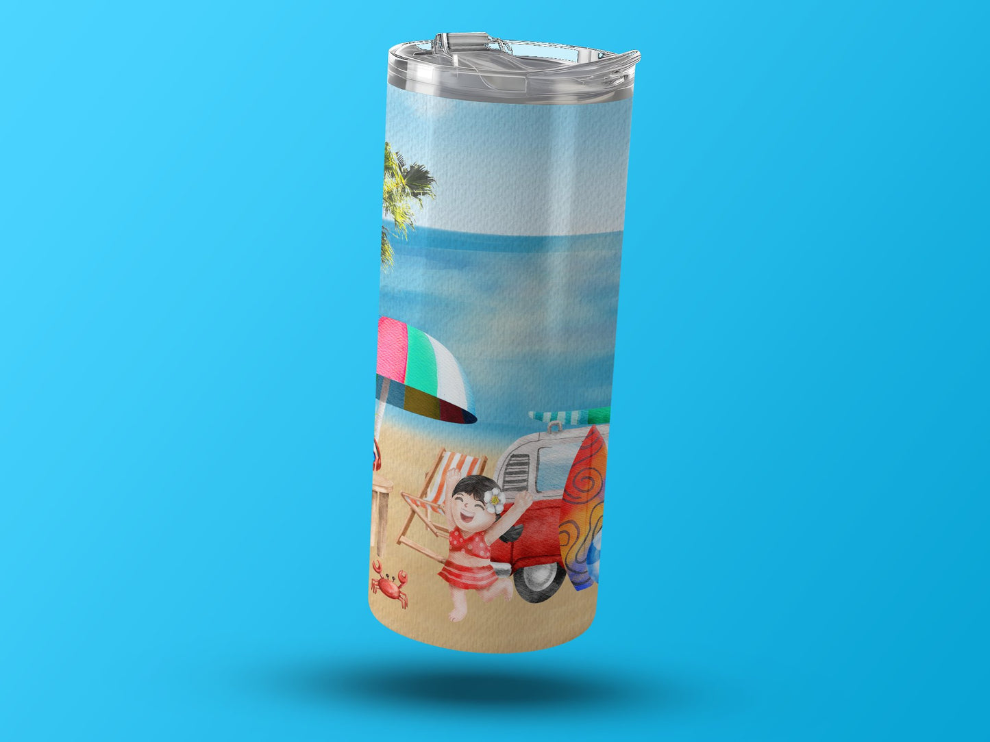 Beach Scene with Camper and Child Tumbler product