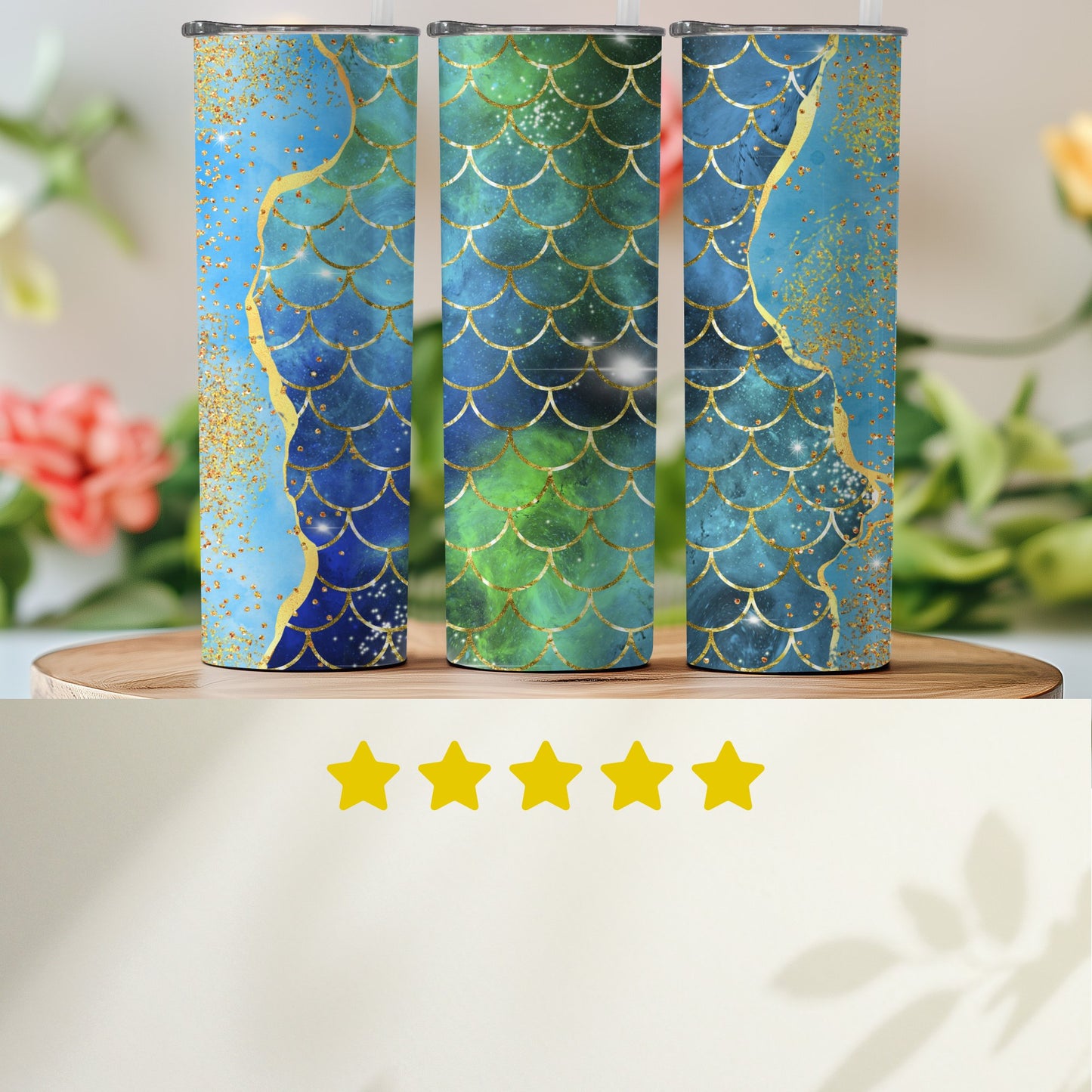 Mermaid Scales Design Stainless Steel Tumbler product
