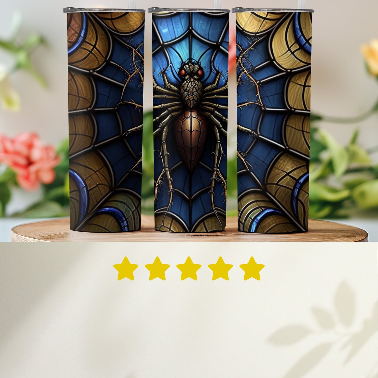 Intricately Designed Spider and Web Pattern Tumbler product
