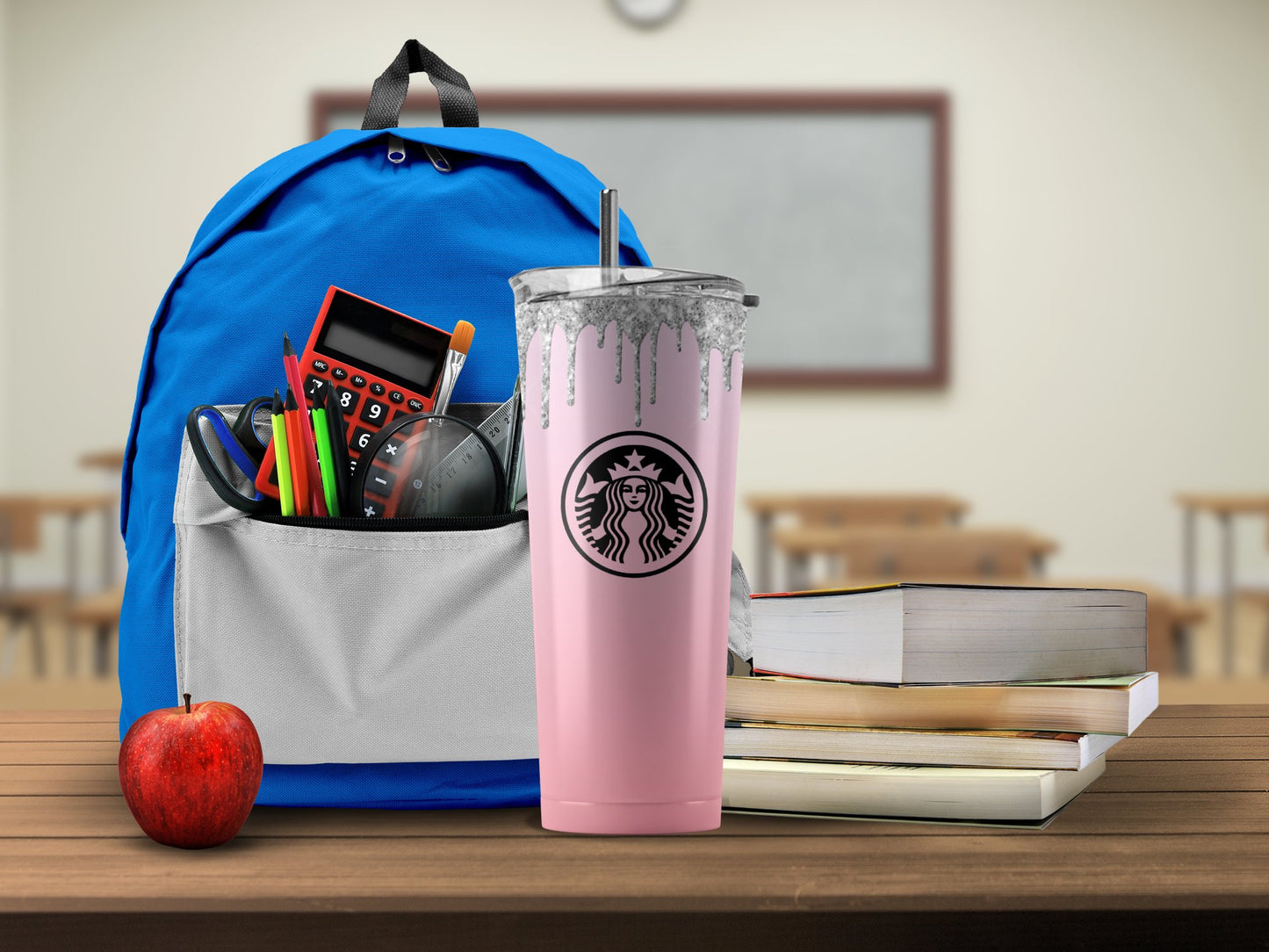 School Backpack with Books and Tumbler Product