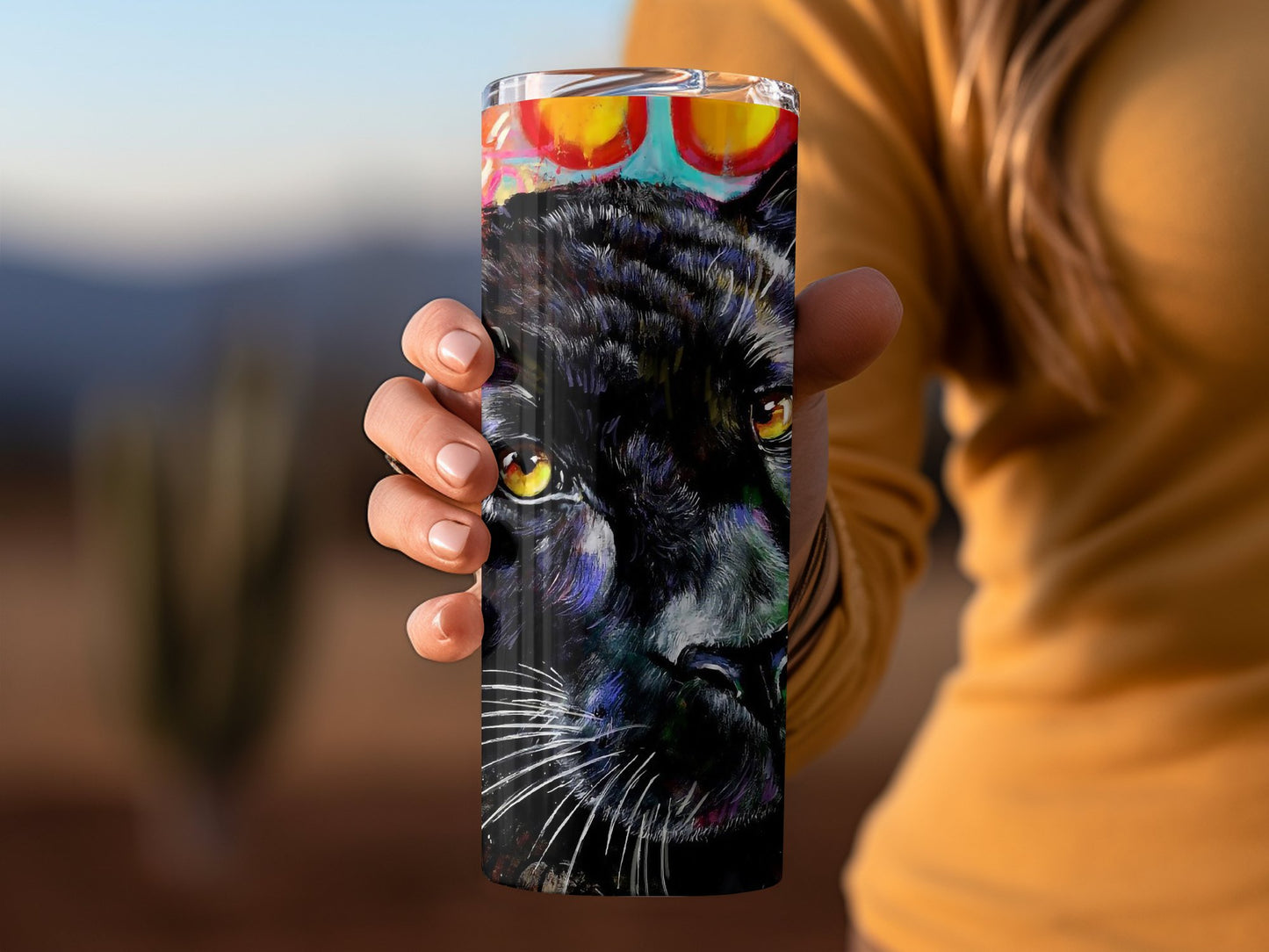 Vibrant Panther Art Insulated Tumbler Drinkware Product