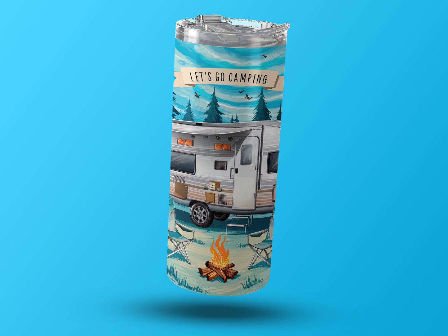 Let's Go Camping with Travel Trailer Tumbler product type