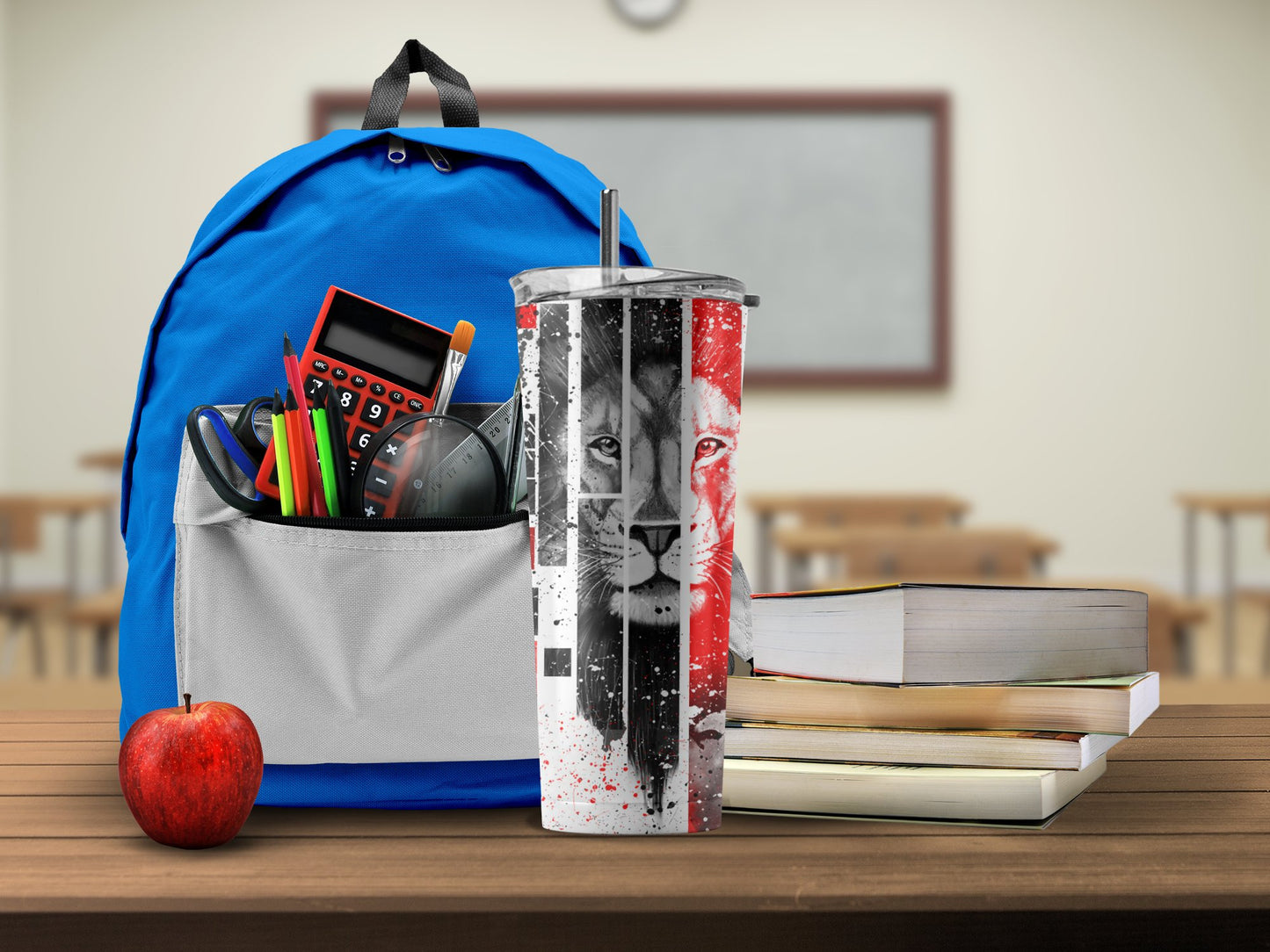 Lion Art Tumbler Travel Mug School and Office Product