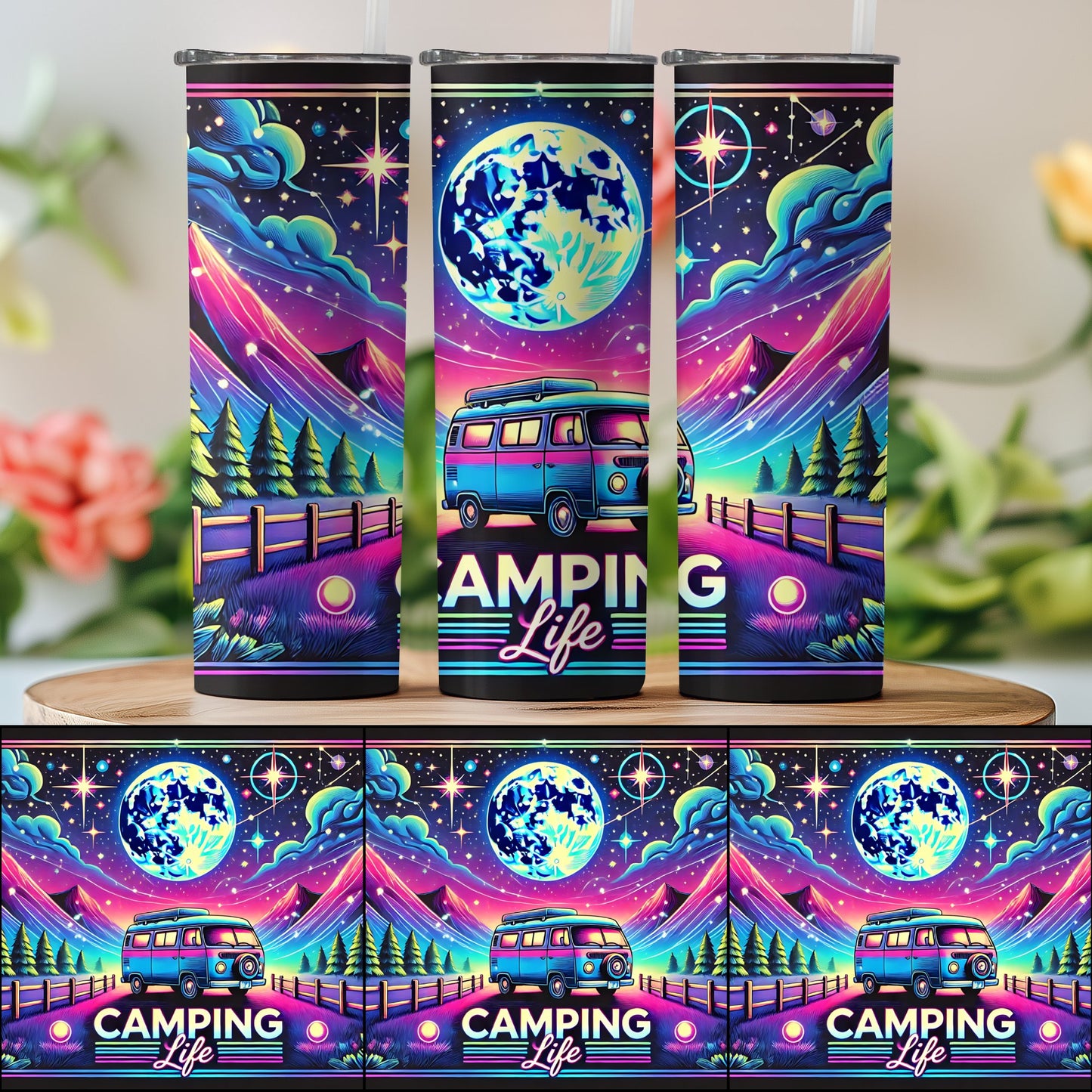 Colorful Night Sky Camping Life Tumbler product type