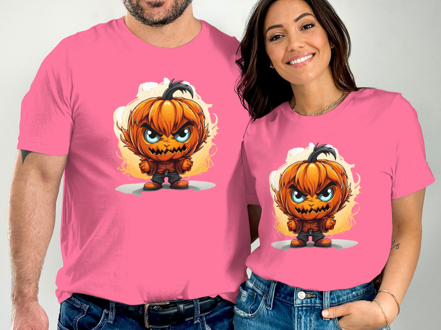 Cute Halloween Pumpkin Graphic Pink Shirt product type
