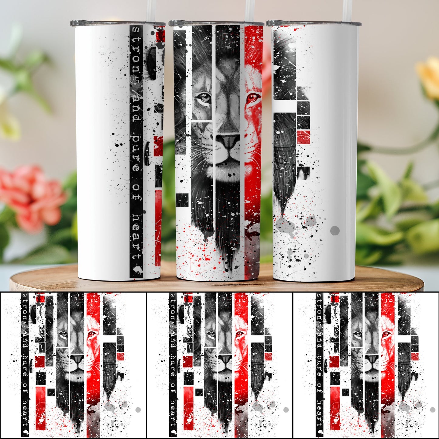 Strong And Pure Of Heart Lion Tumbler Product