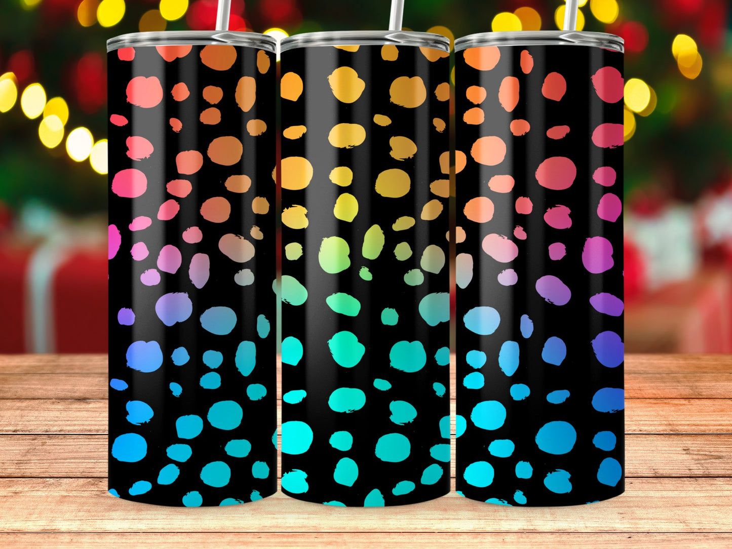 Vibrant Colorful Polka Dot Tumbler Stunning Drinkware Product
