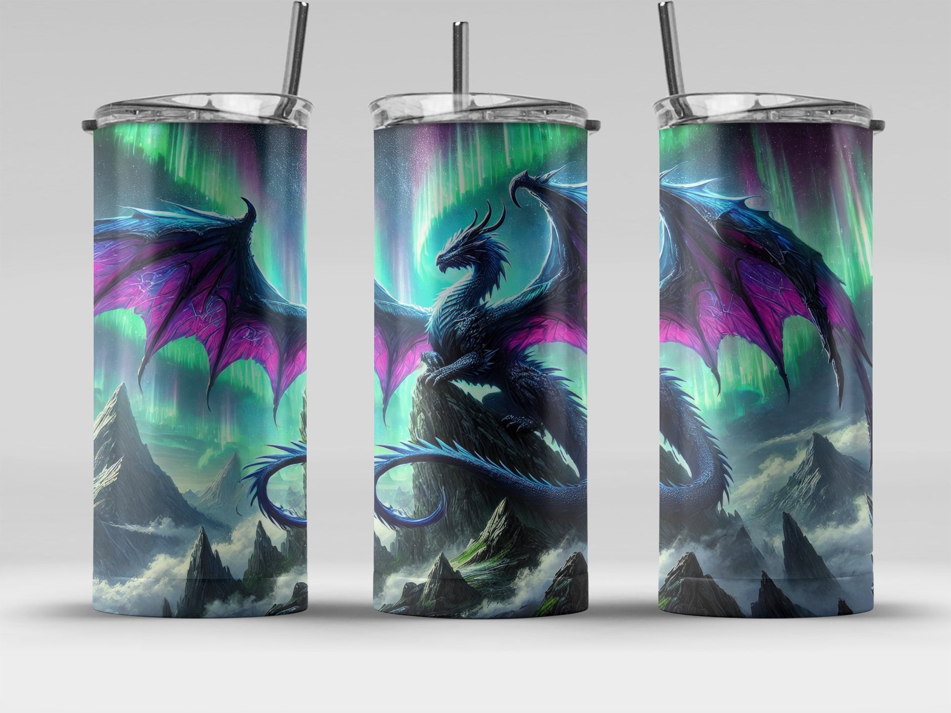Dragon Fantasy Tumbler Stunning Nightscape Product