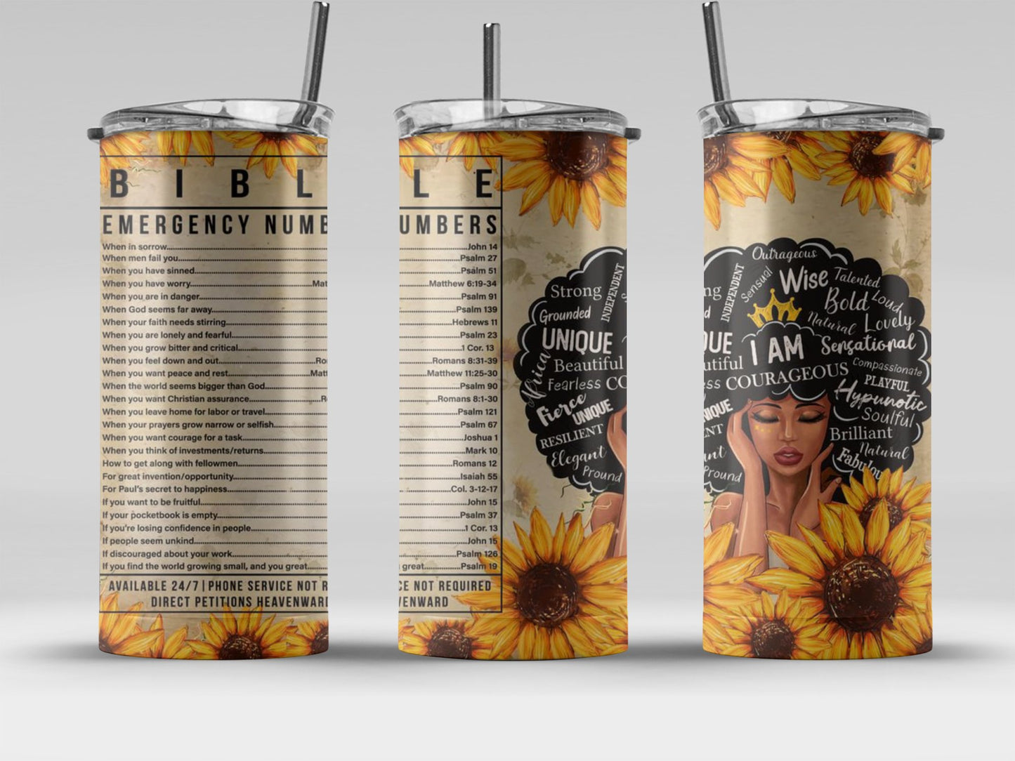 Sunflower and Inspirational Art Tumbler product