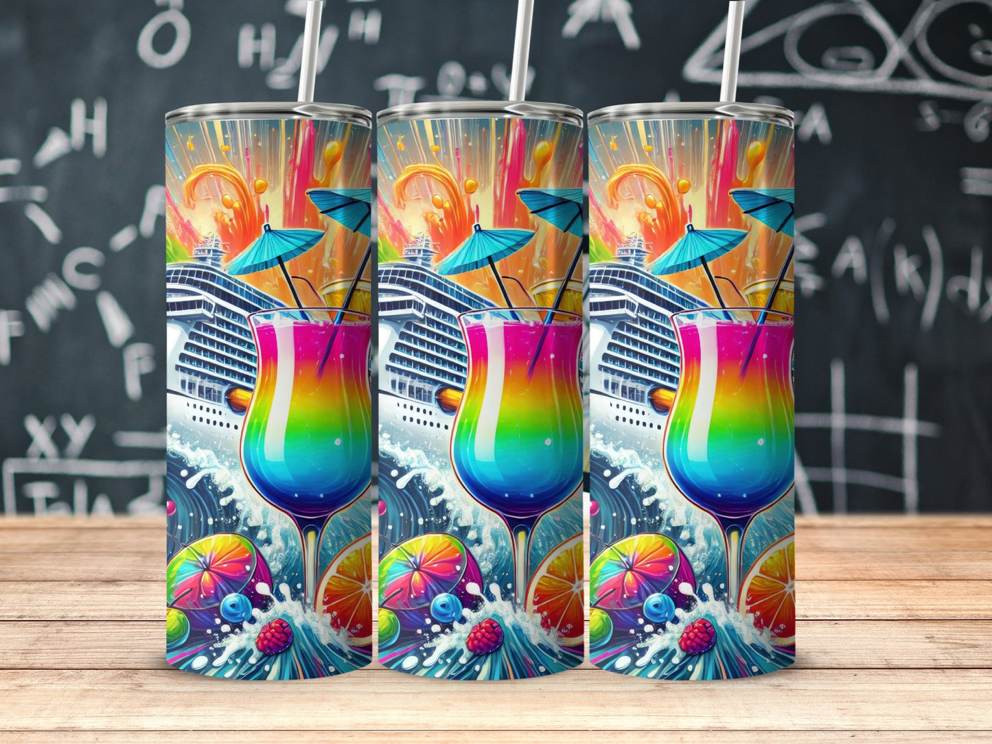 Colorful Cruise Cocktail Design Insulated Tumbler product type