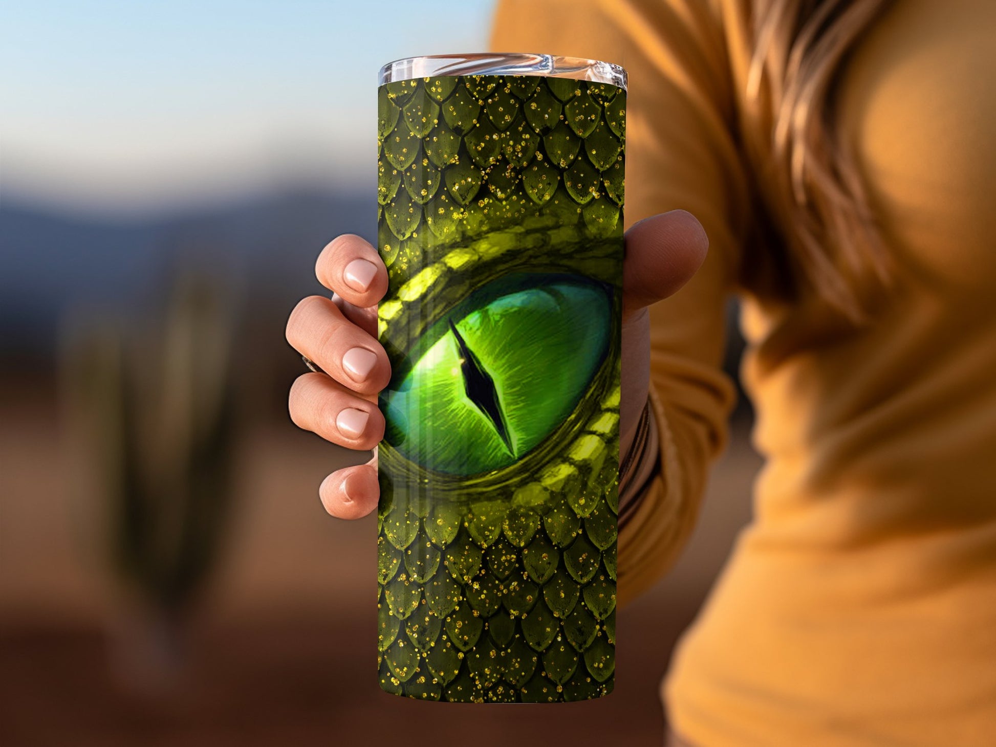 Green Dragon Eye Scaled Tumbler 20 oz Drinkware product