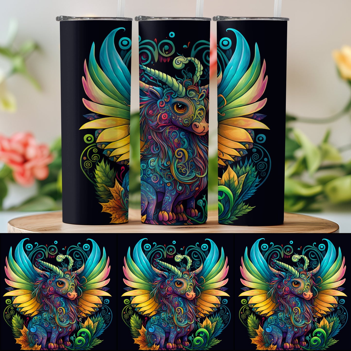 Vibrant Winged Fantasy Creature Tumbler product type