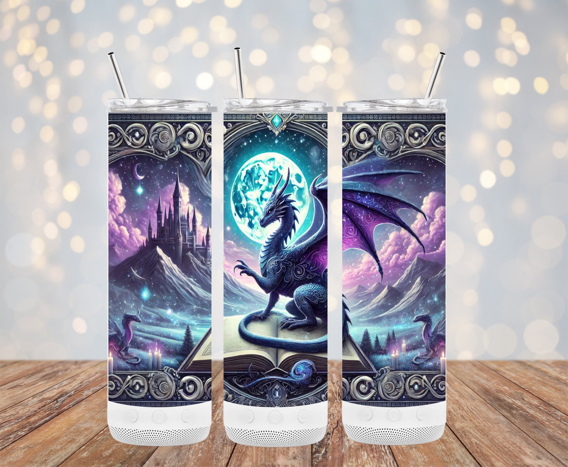 Enchanted Dragon Castle Fantasy Tall Tumbler product