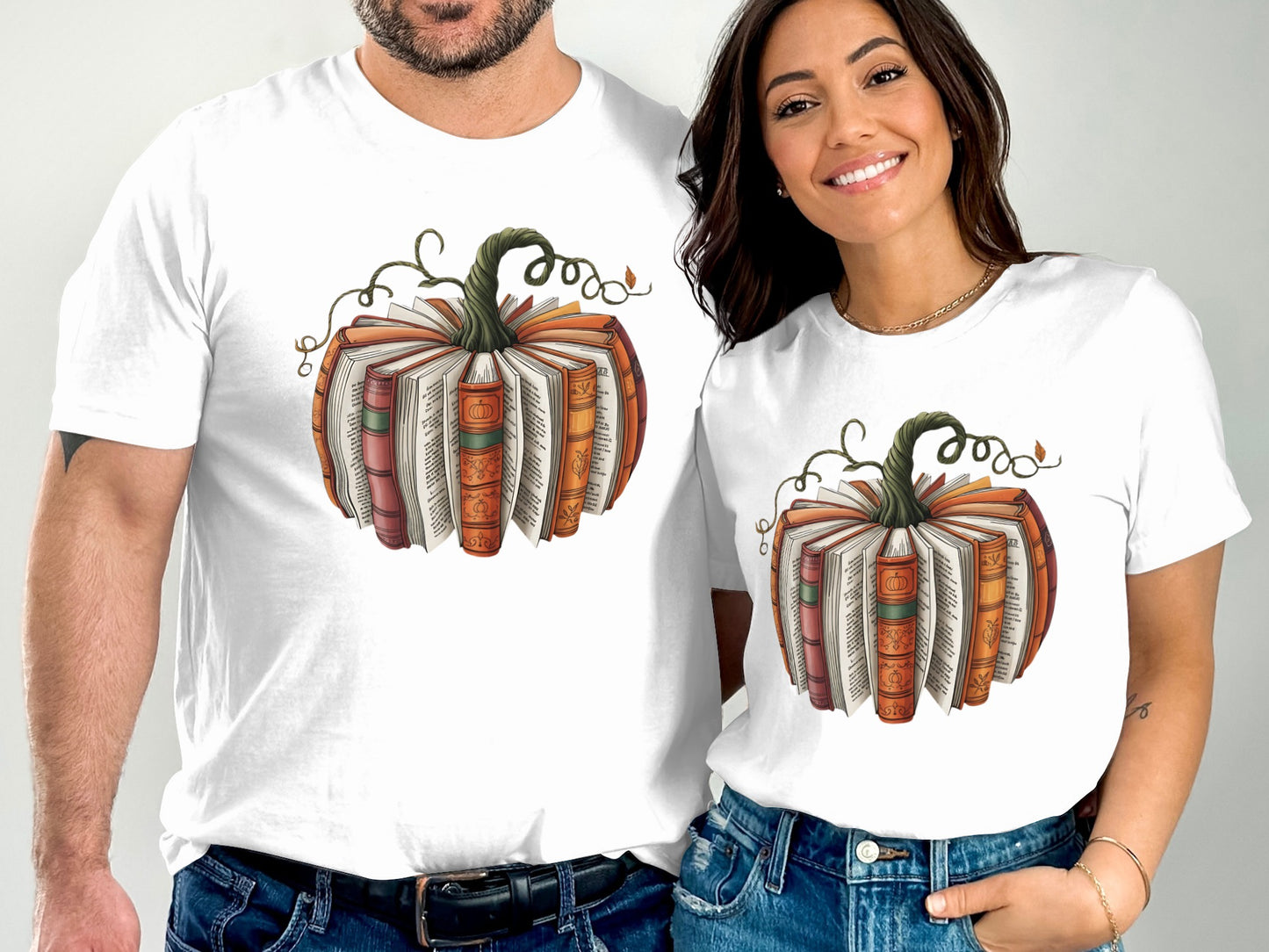 Pumpkin and Books Graphic Design T-Shirt product