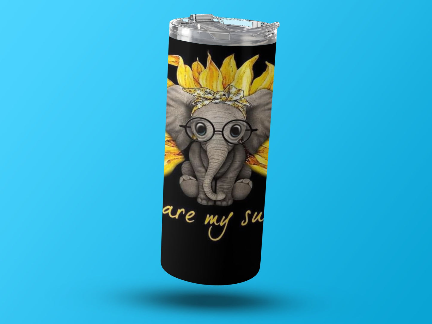 Elephant with Sunflower You are My Sunshine tumbler product