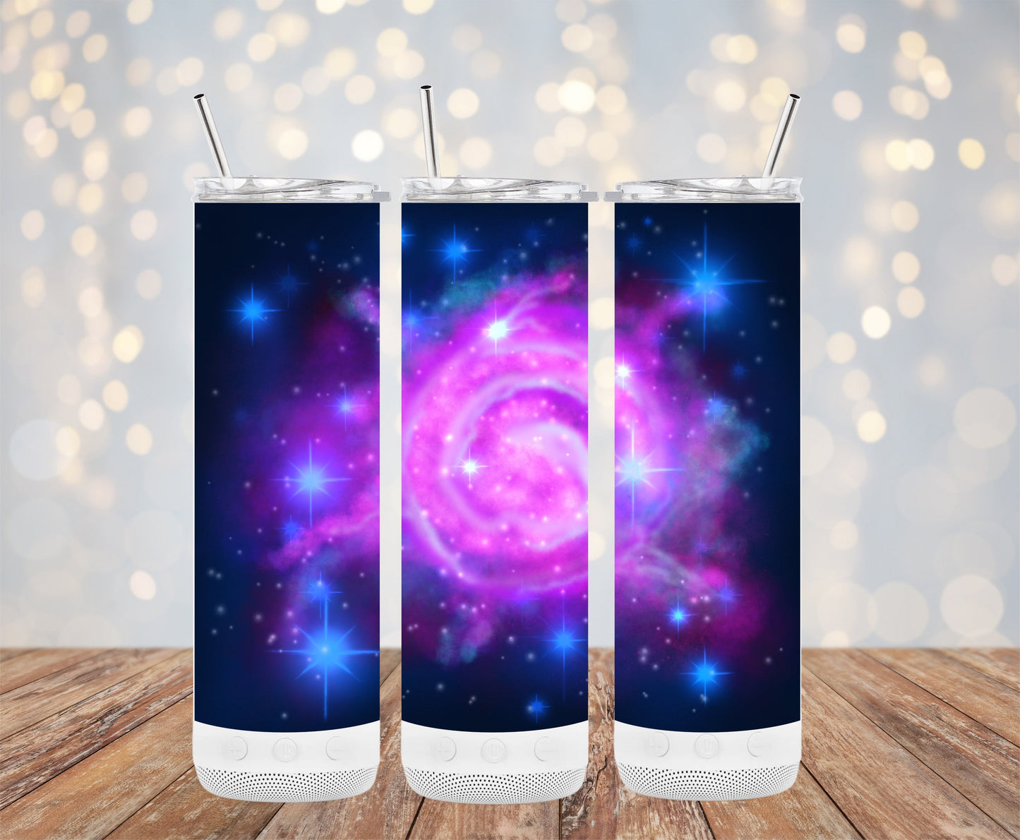 Galaxy Pink and Blue Stars Design Tumbler product type