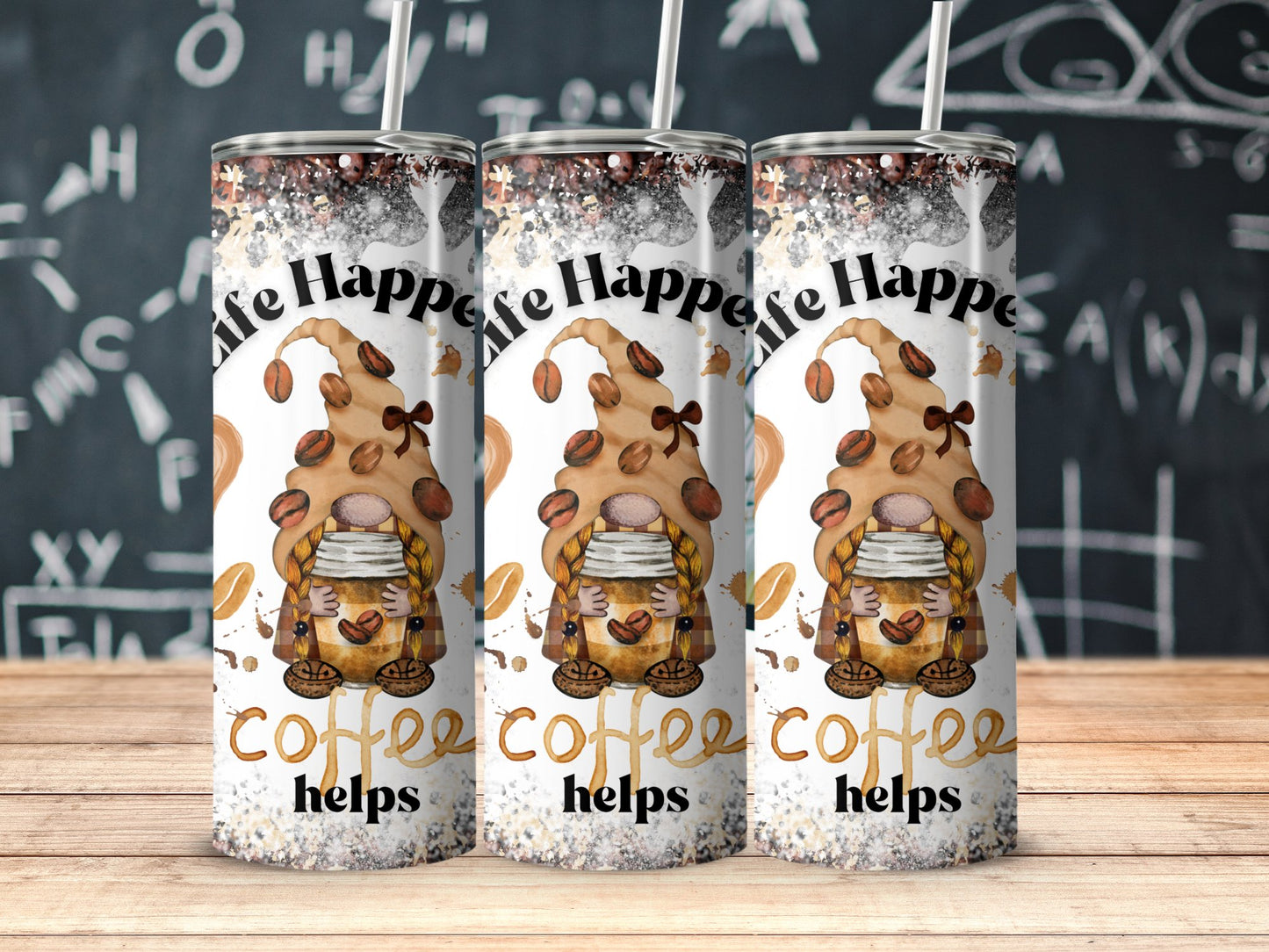 Life Happens Coffee Helps Funny Tumbler Product