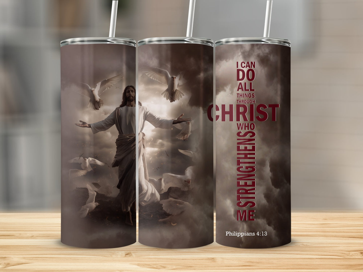 Inspirational Philippians 4:13 Tumbler Product