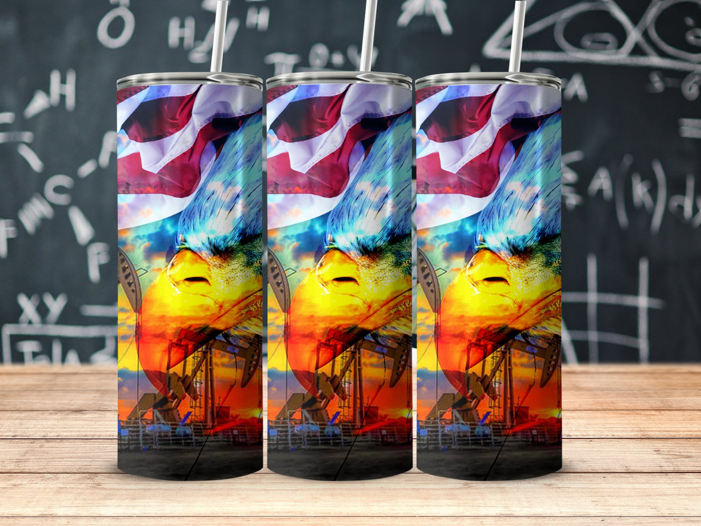 Vibrant Patriotic Eagle and Flag Insulated Tumbler product type