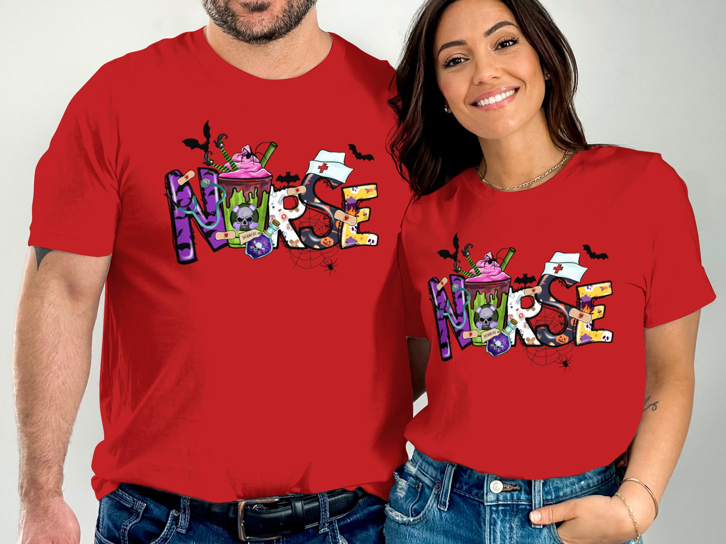Colorful Nurse Design Halloween Themed T-Shirt product