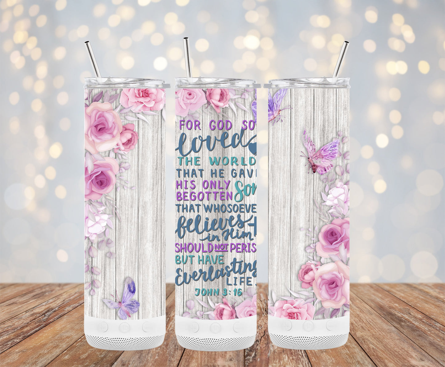 Floral Design with Inspirational Quote Tumbler product