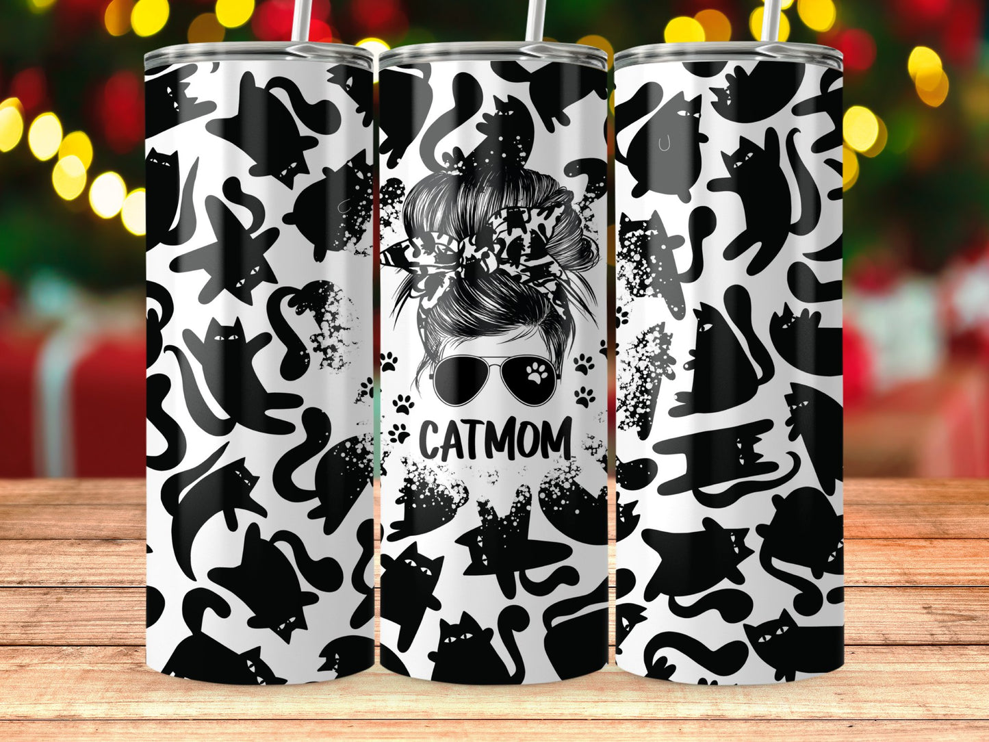 Funky Catmom Themed Art Design Tumbler product type