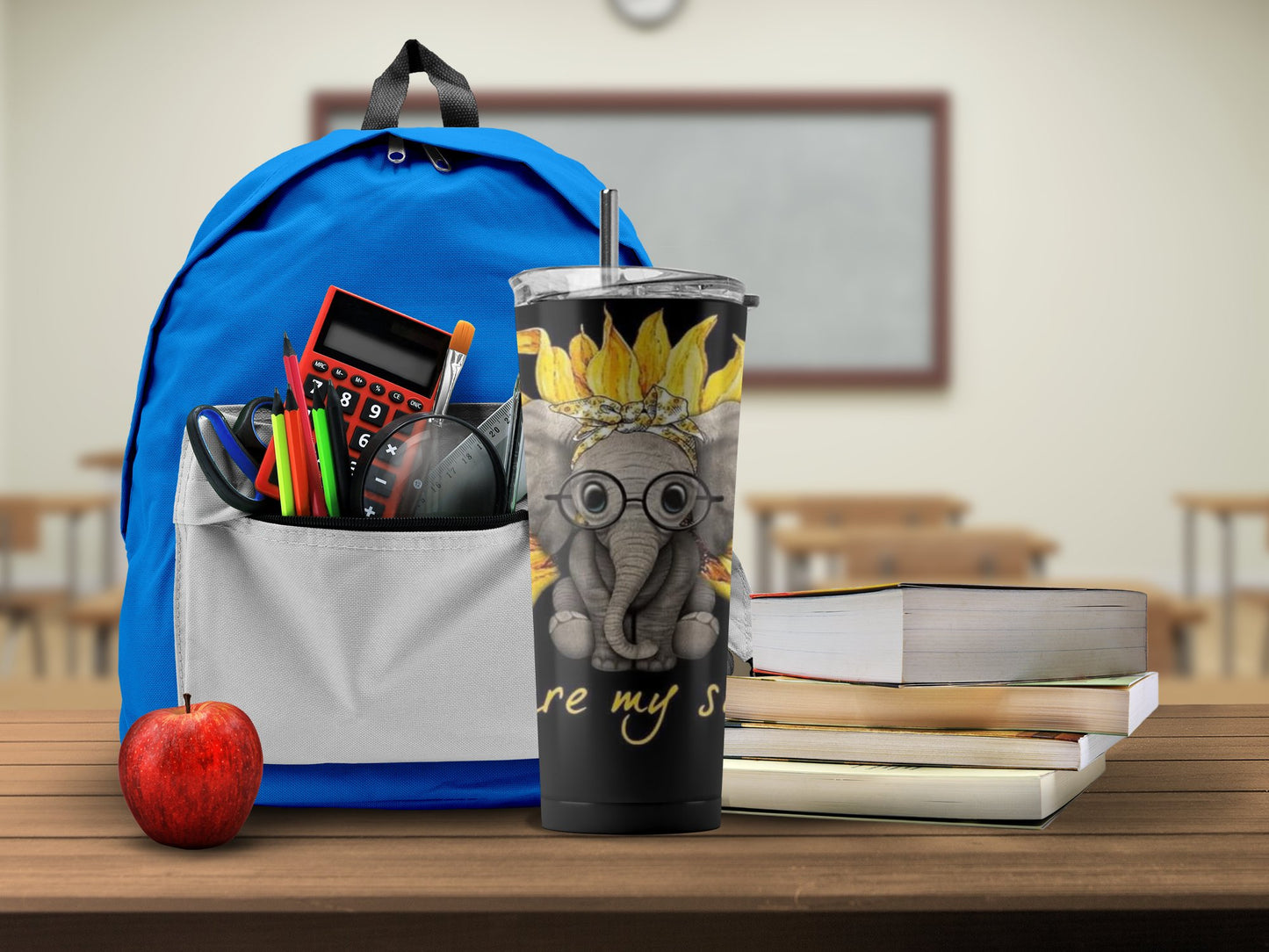 Cute Elephant Sunflower Design Tumbler Cup product type
