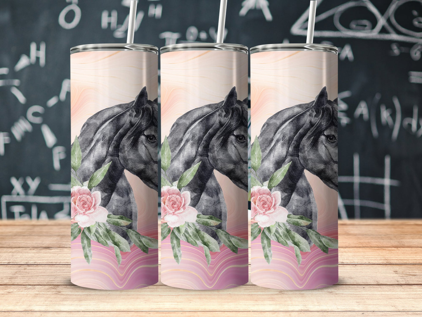 Elegant Horse Floral Theme Insulated Tumbler product type
