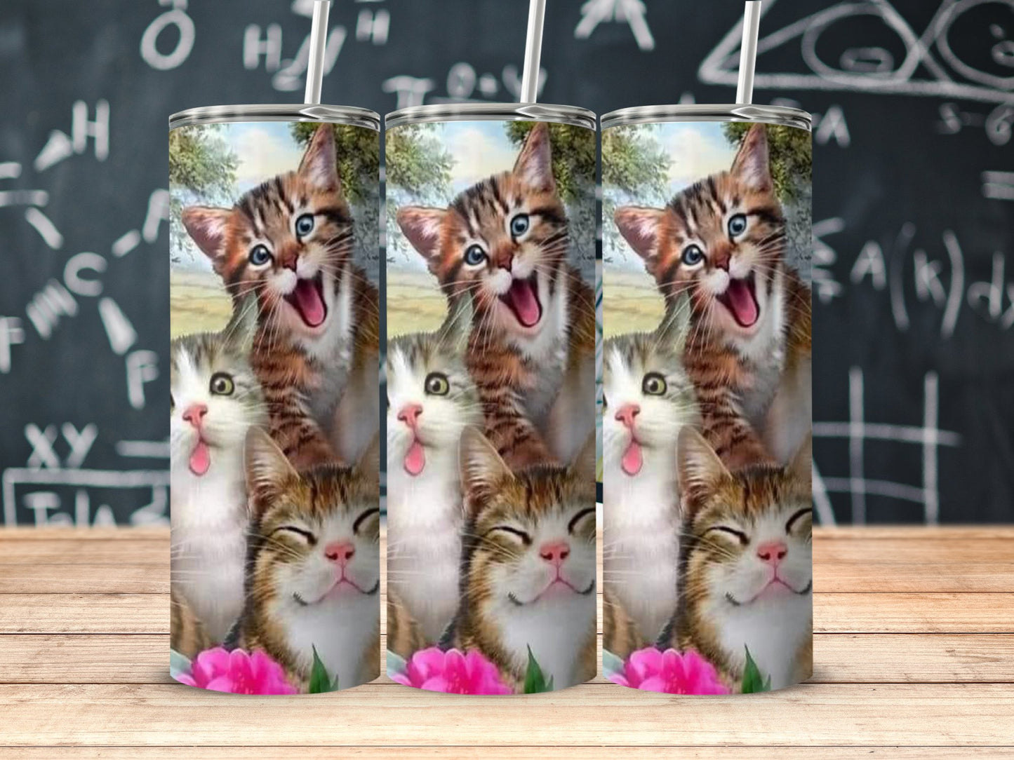 Adorable Cats with Flowers Tumbler product