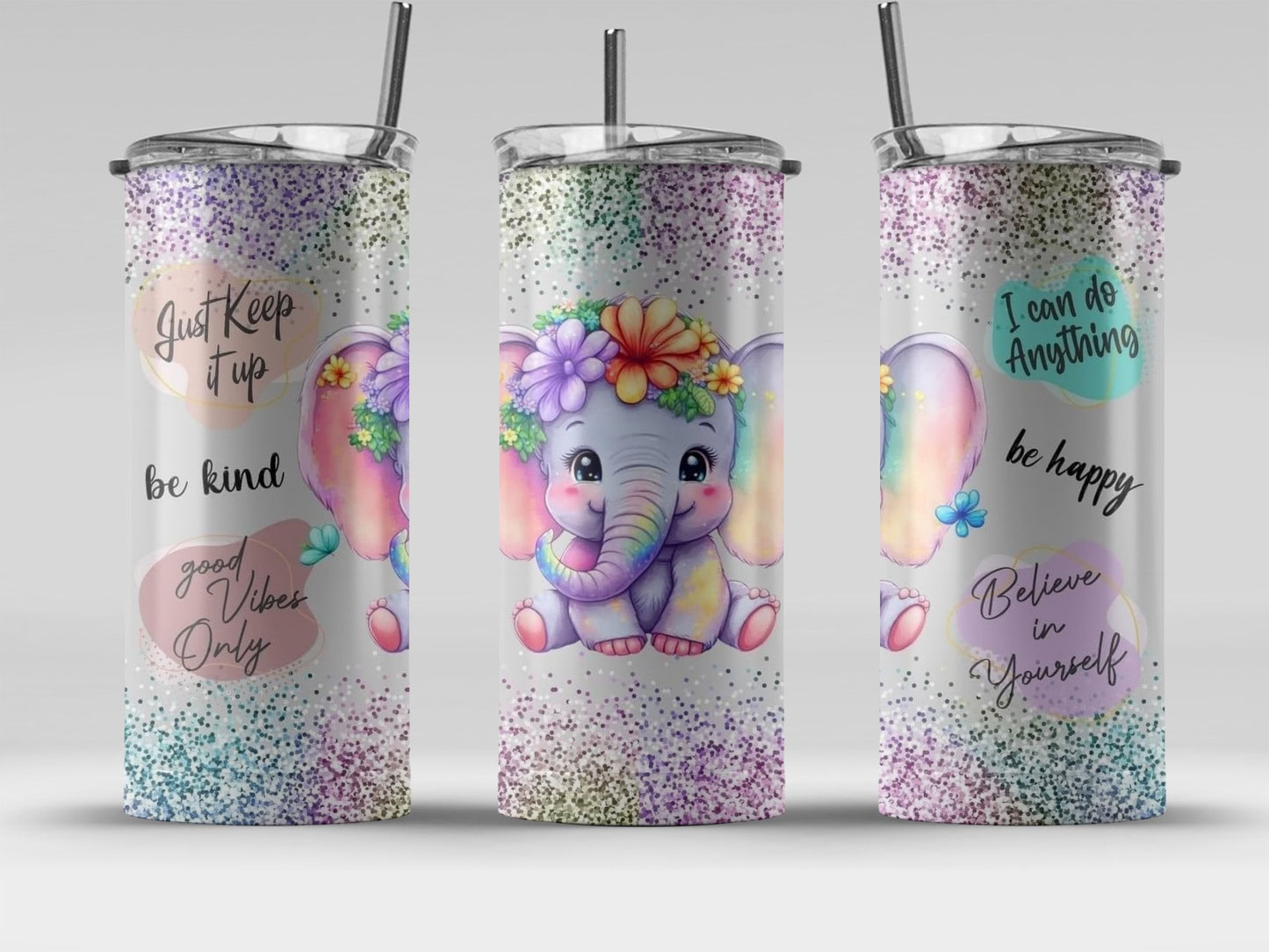 Motivational Elephant Design Tumbler Cup Product