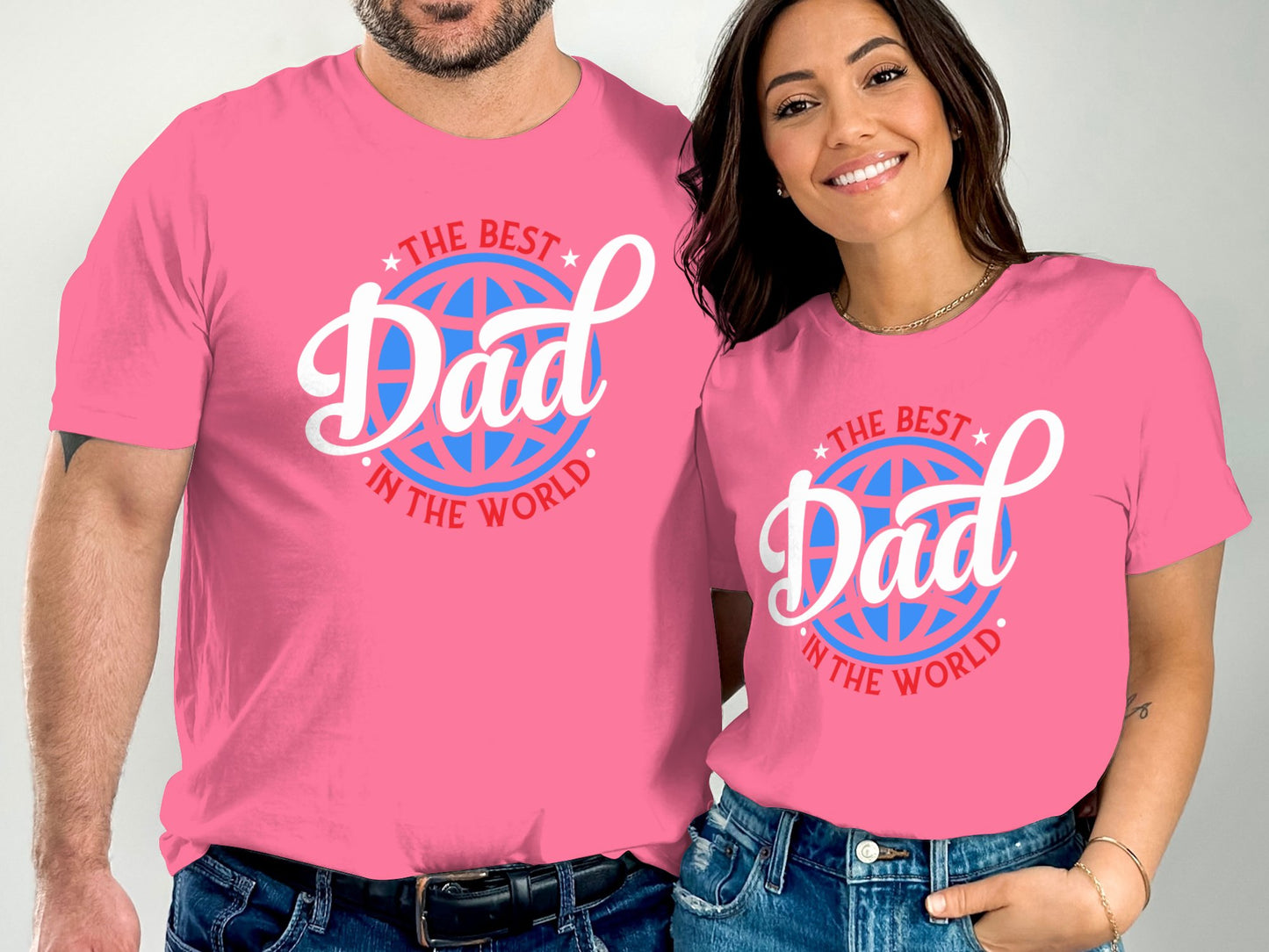 The Best Dad In The World Pink Matching Shirt product type