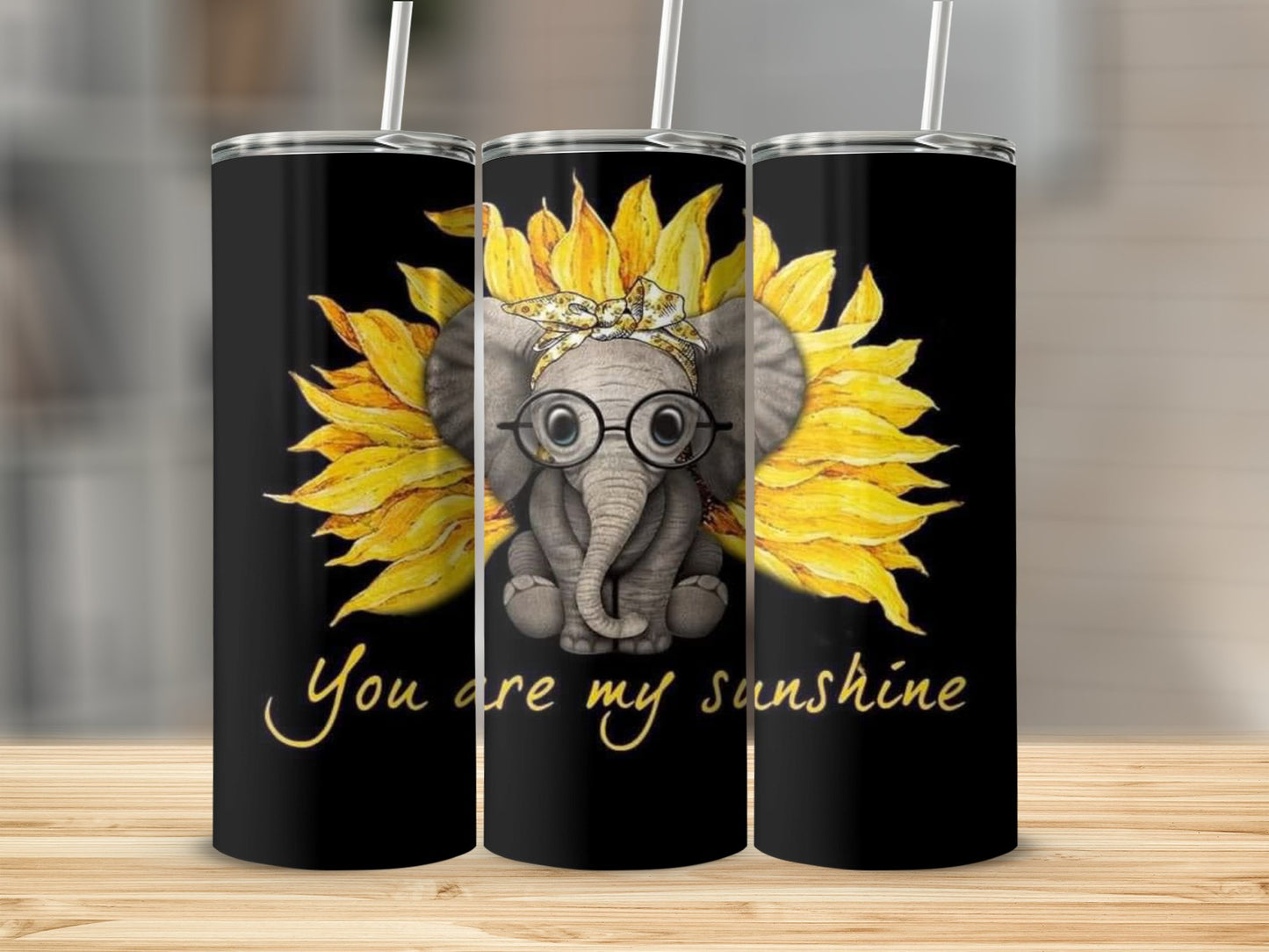 You are my sunshine cute elephant themed tumbler product