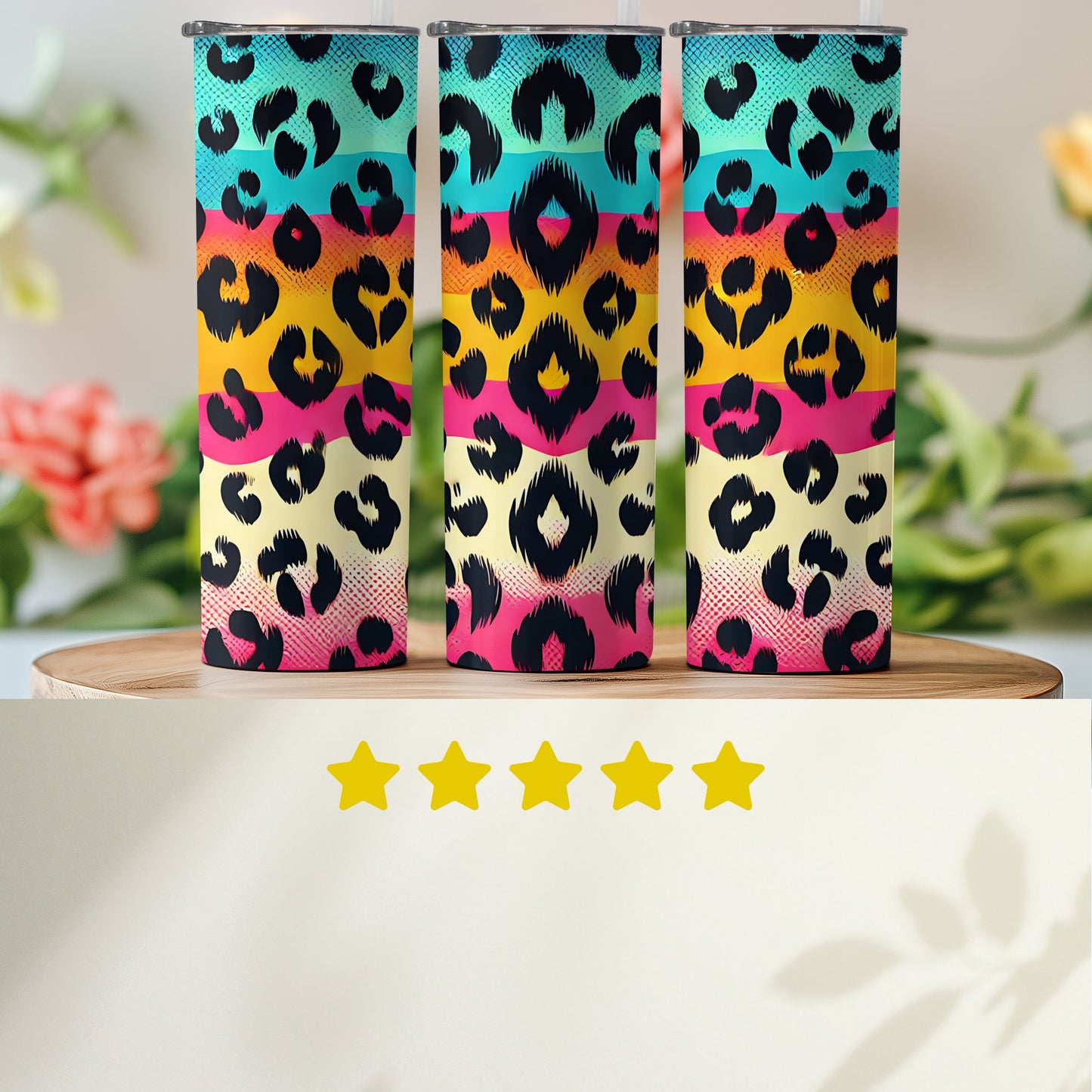 Colorful Leopard Print Tumbler Cups Eye-catching Product Type