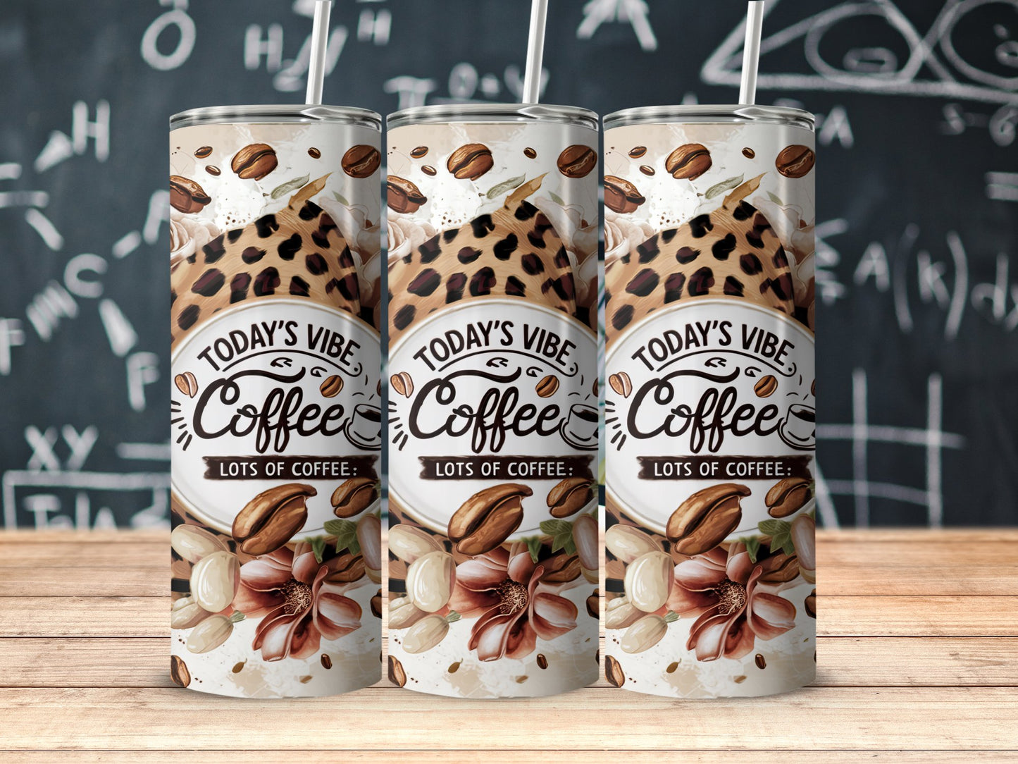 Today's Vibe Coffee Leopard Print Design Tumbler product